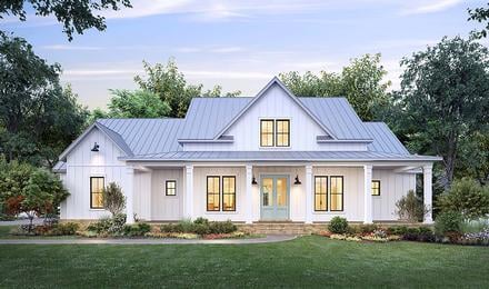 Country, Farmhouse House Plan 41423 with 4 Beds, 3 Baths, 2 Car Garage