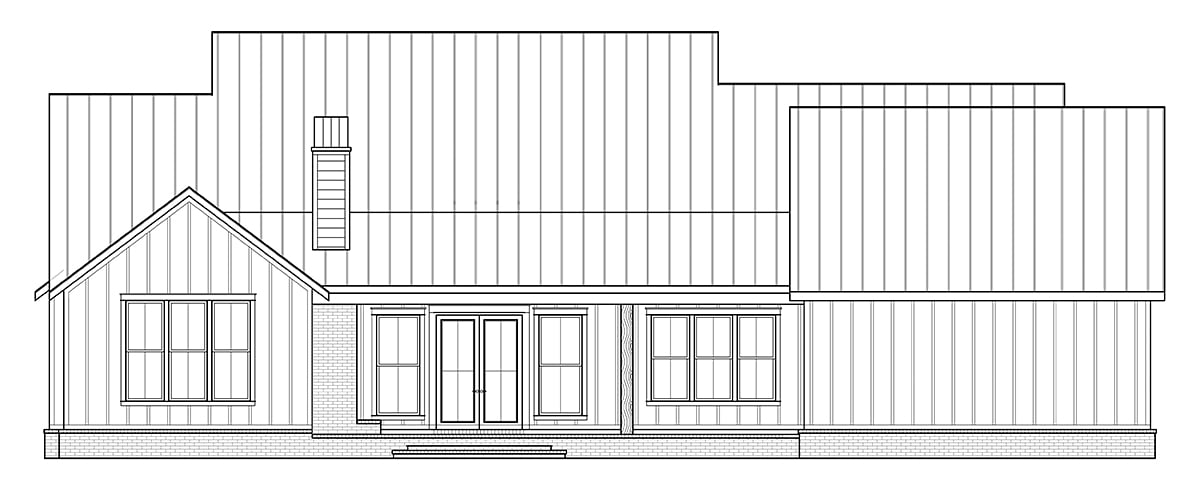 Country Farmhouse Rear Elevation of Plan 41423