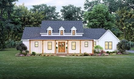 Country, Farmhouse, New American Style, Southern House Plan 41424 with 4 Beds, 3 Baths, 2 Car Garage