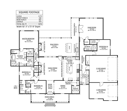 House Plan 41425 First Level Plan