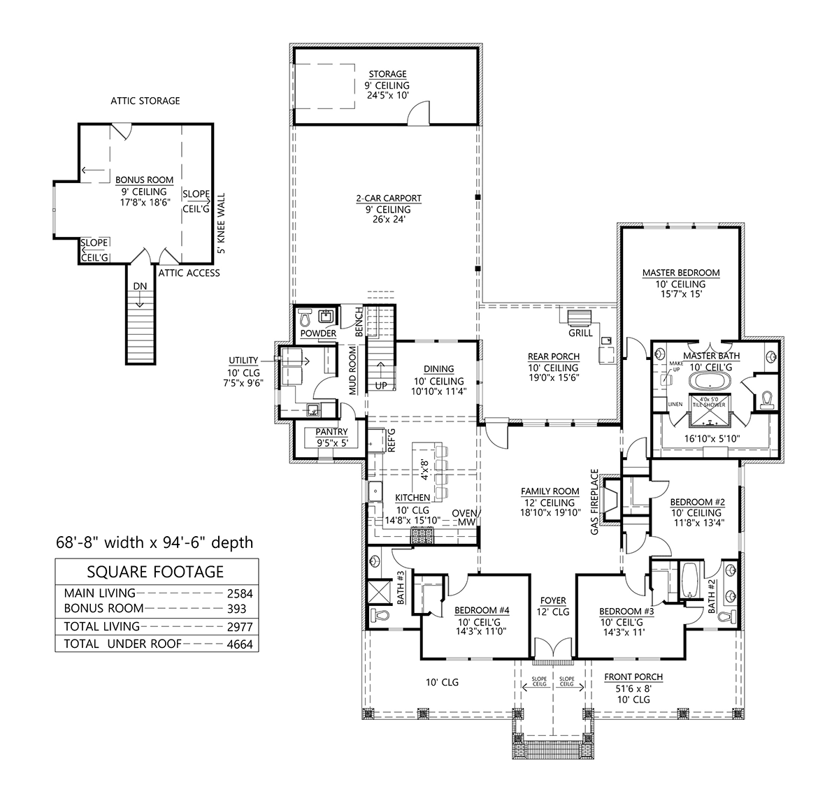 Country Farmhouse Level One of Plan 41426