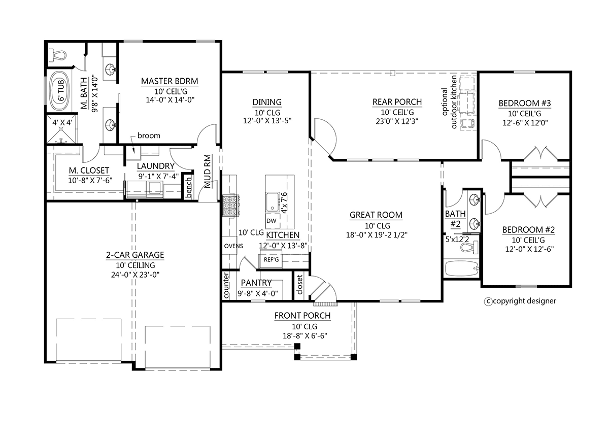 Country Farmhouse Level One of Plan 41428