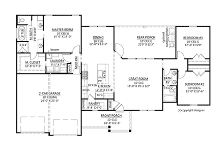 House Plan 41428 First Level Plan