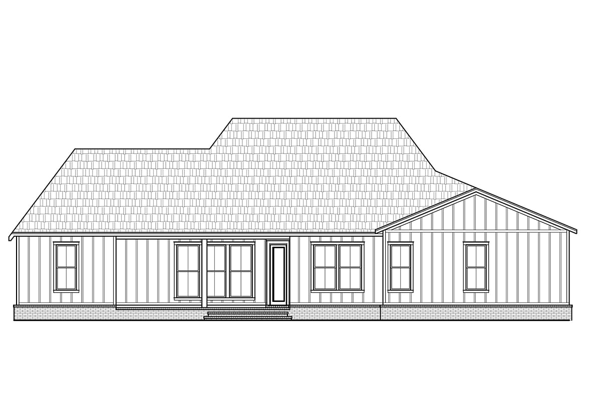 Country Farmhouse Rear Elevation of Plan 41428