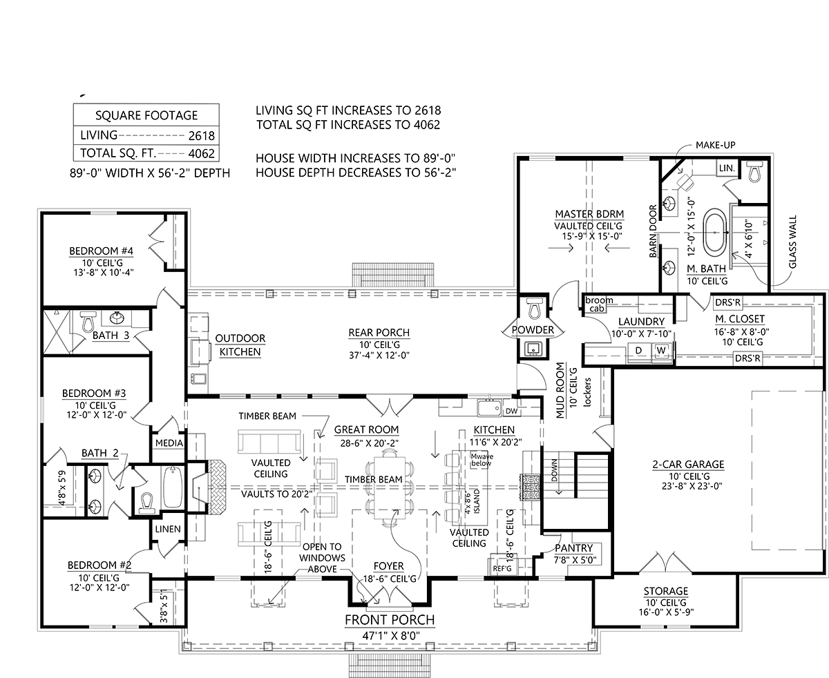 House Plan 41434 Alternate Level One