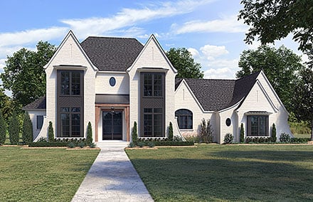 European, French Country House Plan 41435 with 4 Beds, 5 Baths, 3 Car Garage