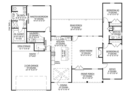 House Plan 41437 First Level Plan