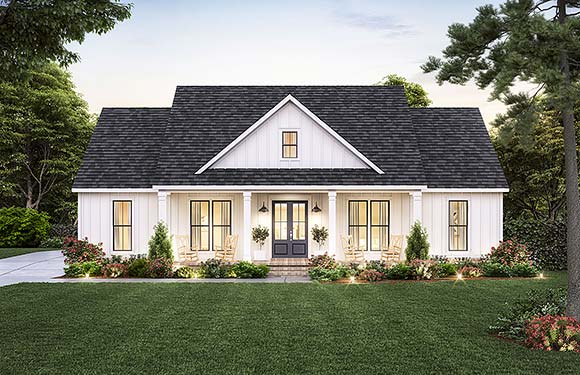 Country, Craftsman, Farmhouse House Plan 41438 with 3 Beds, 3 Baths, 2 Car Garage Elevation