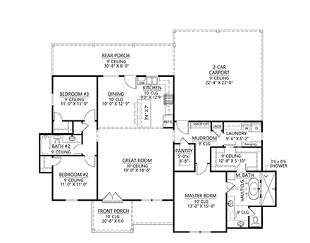 House Plan 41439 First Level Plan