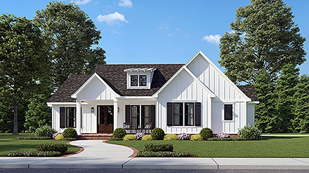 Country Craftsman Farmhouse Elevation of Plan 41439