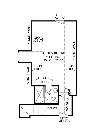 House Plan 41443 Second Level Plan