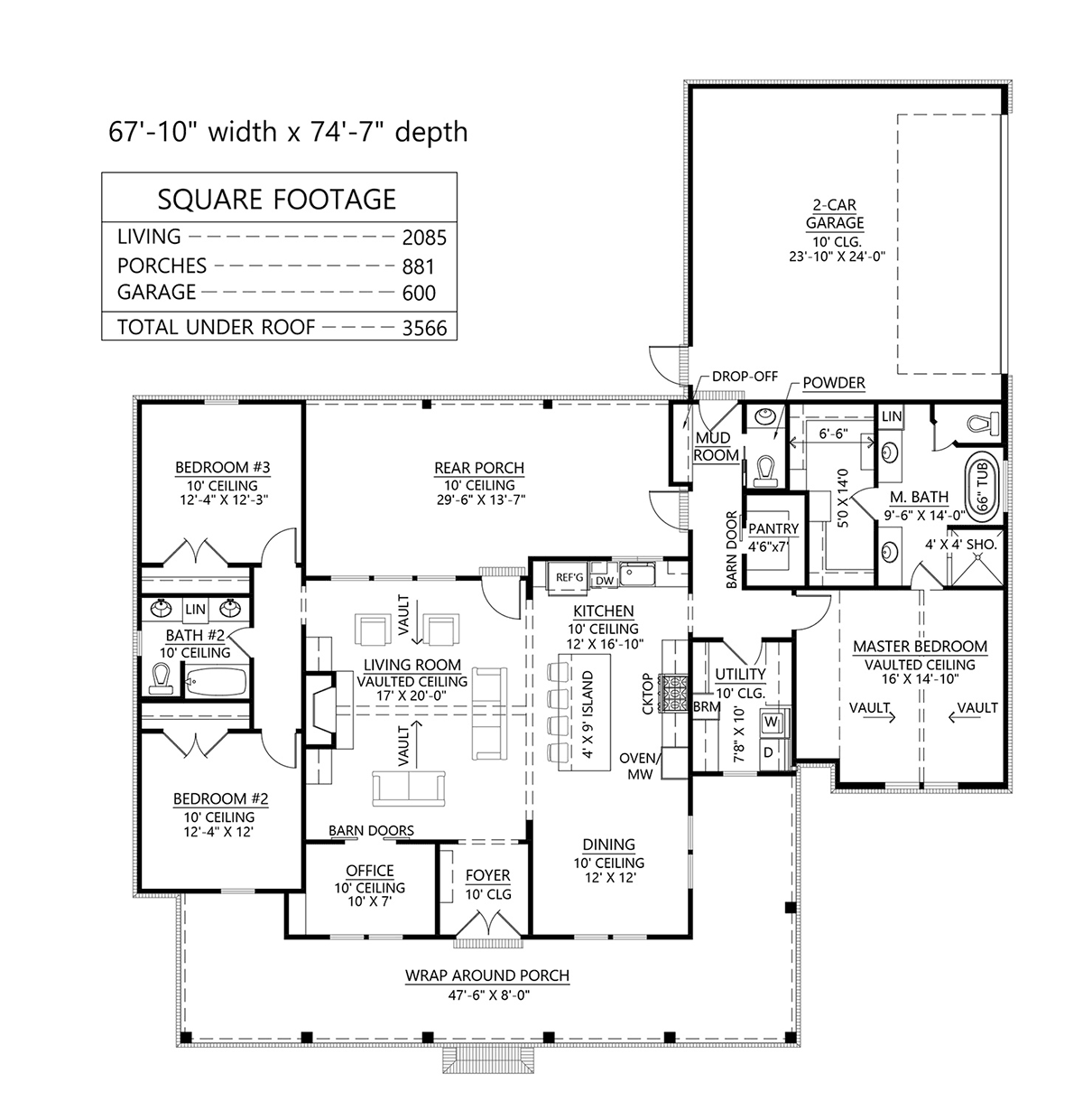 House Plan 41445 Level One