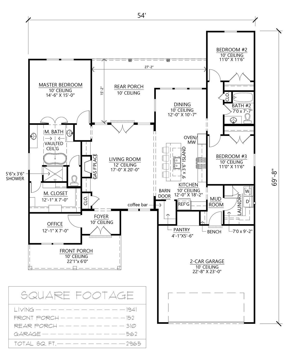 House Plan 41446 Level One
