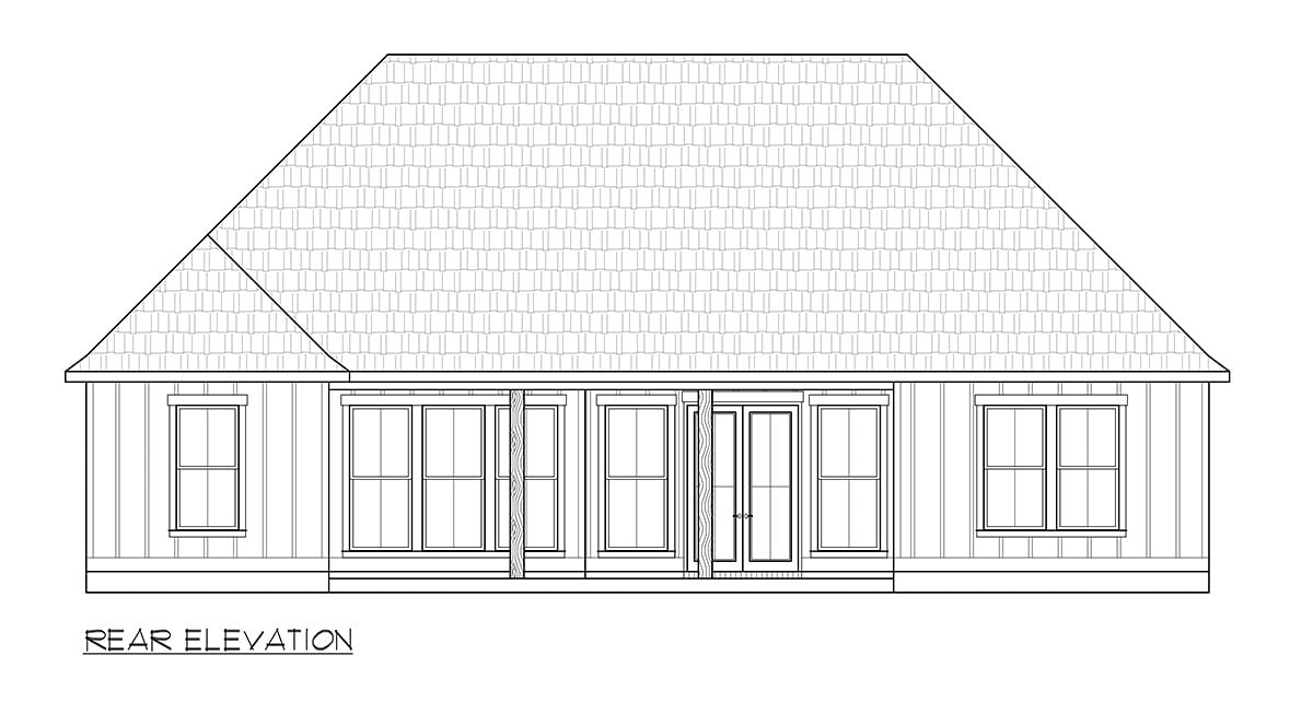House Plan 41446 Rear Elevation