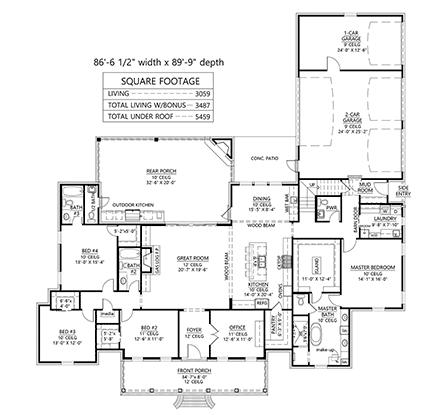House Plan 41450 First Level Plan