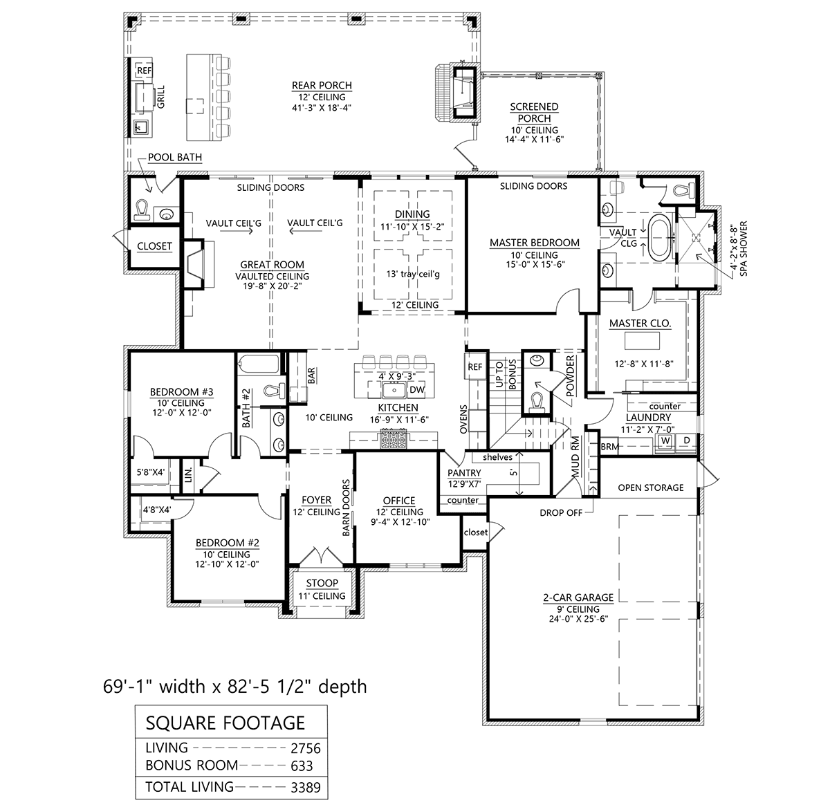 European French Country Modern Level One of Plan 41452