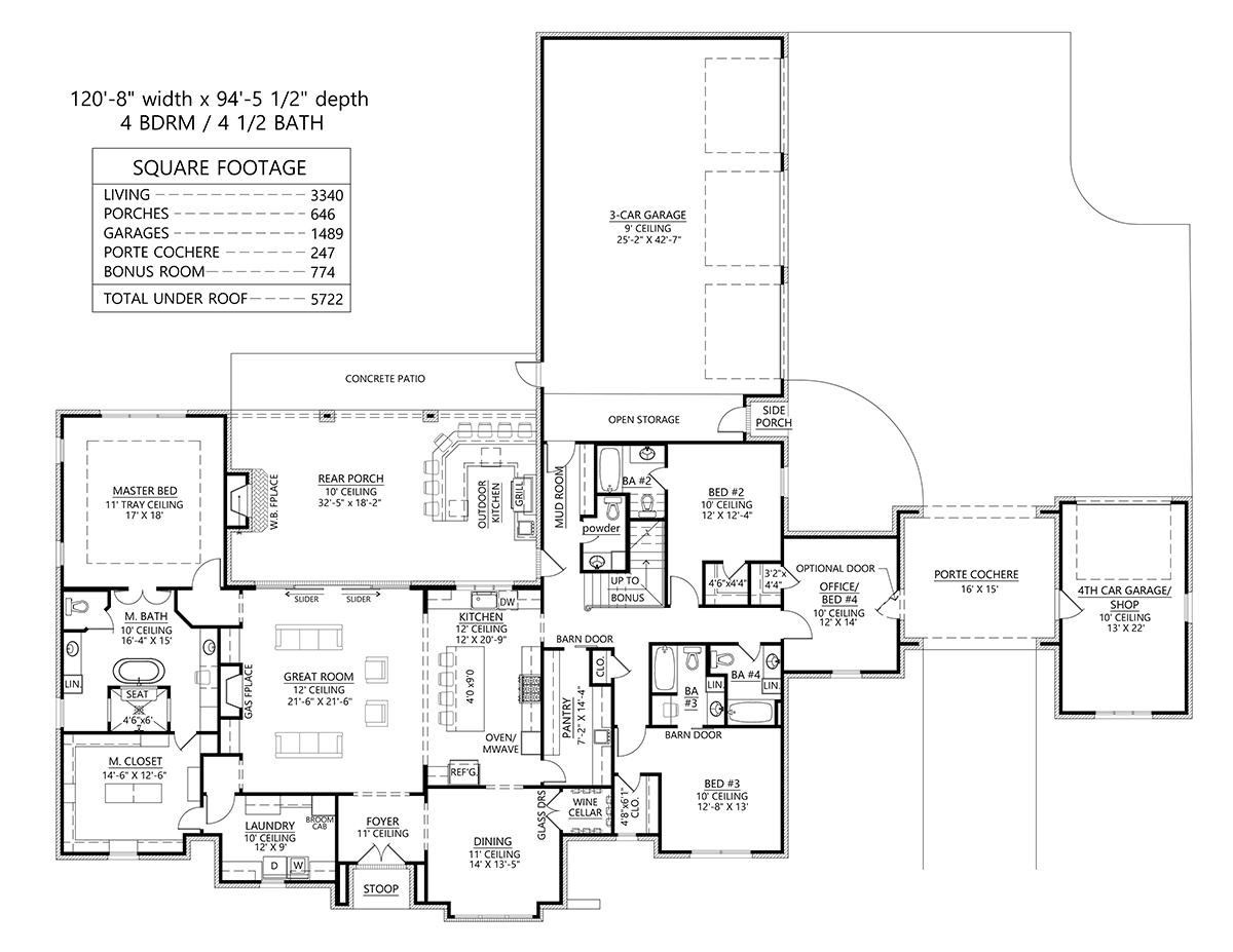 European French Country Traditional Level One of Plan 41460