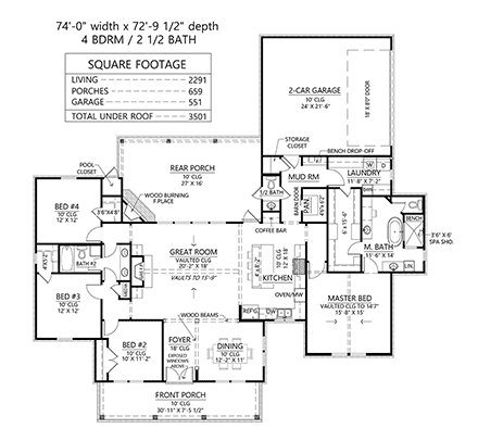 House Plan 41464 First Level Plan