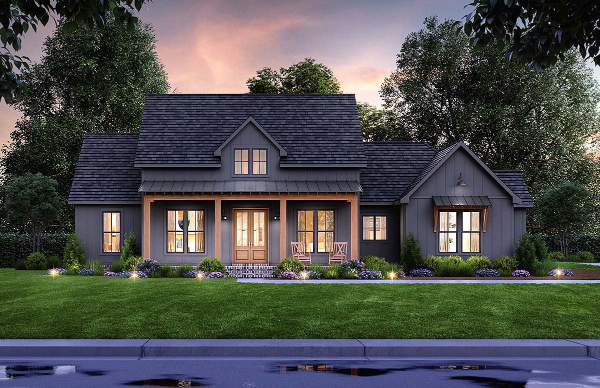 Craftsman, Farmhouse, New American Style Plan with 2291 Sq. Ft., 4 Bedrooms, 3 Bathrooms, 2 Car Garage Elevation