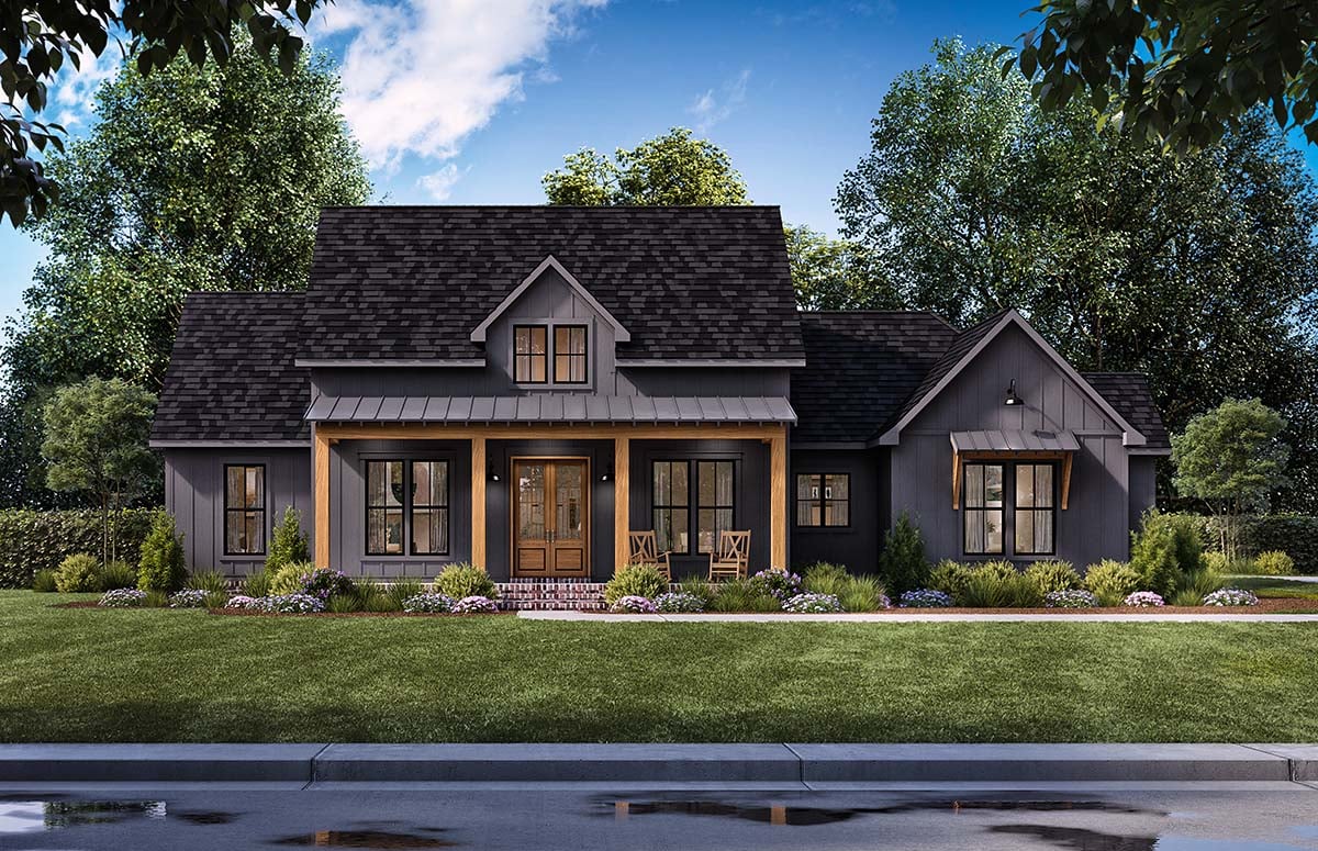 Craftsman, Farmhouse, New American Style Plan with 2291 Sq. Ft., 4 Bedrooms, 3 Bathrooms, 2 Car Garage Picture 2