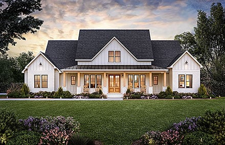 Country Farmhouse New American Style Elevation of Plan 41471