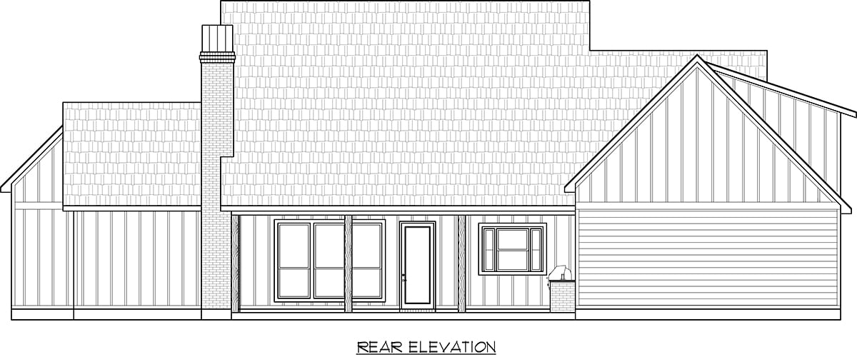 Country Farmhouse Rear Elevation of Plan 41472