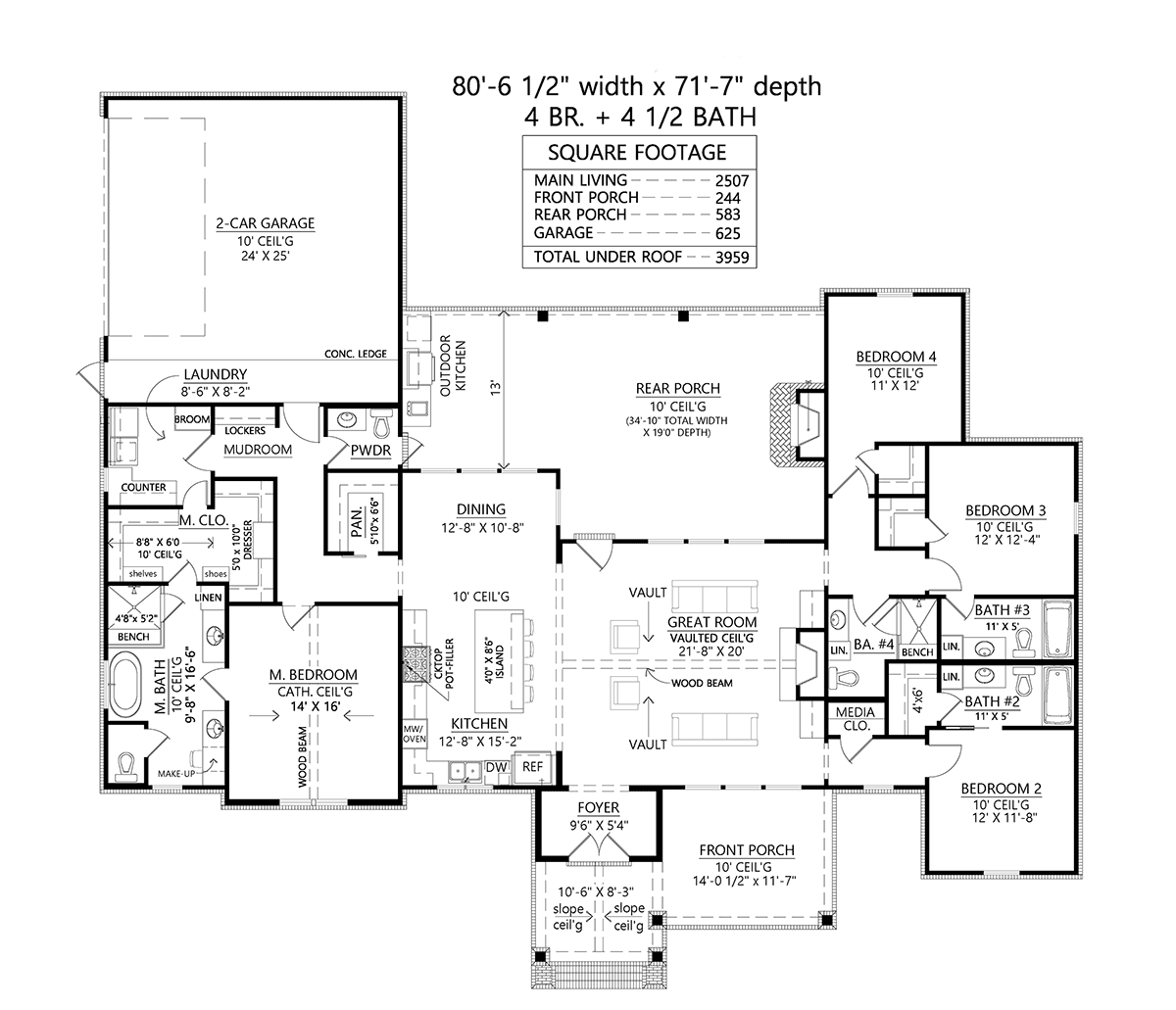 House Plan 41479 Level One