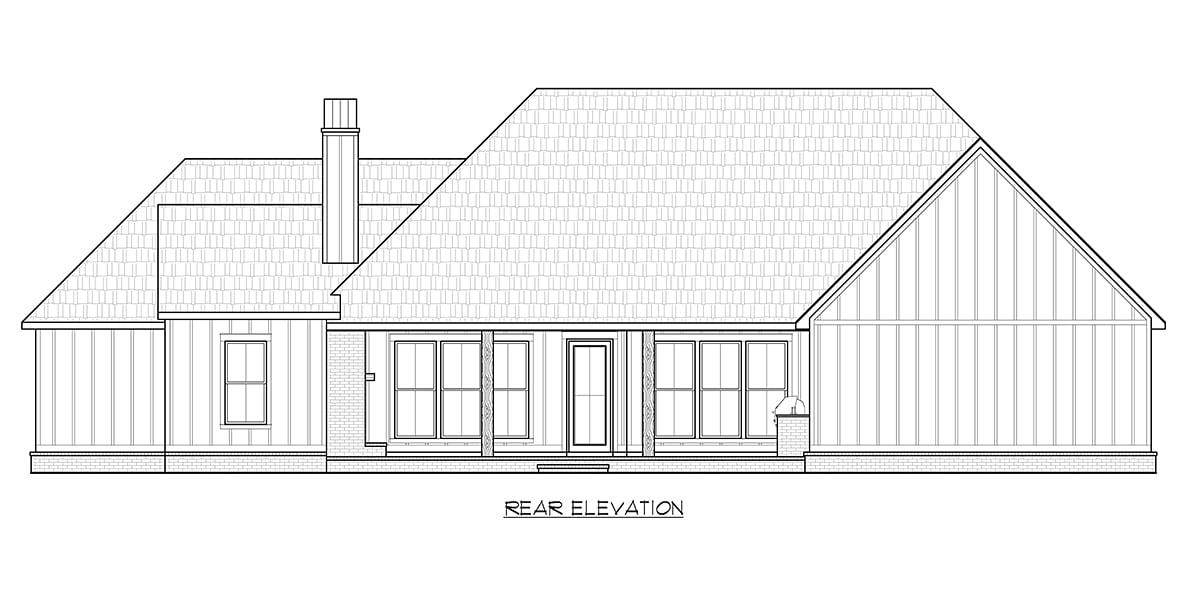House Plan 41479 Rear Elevation