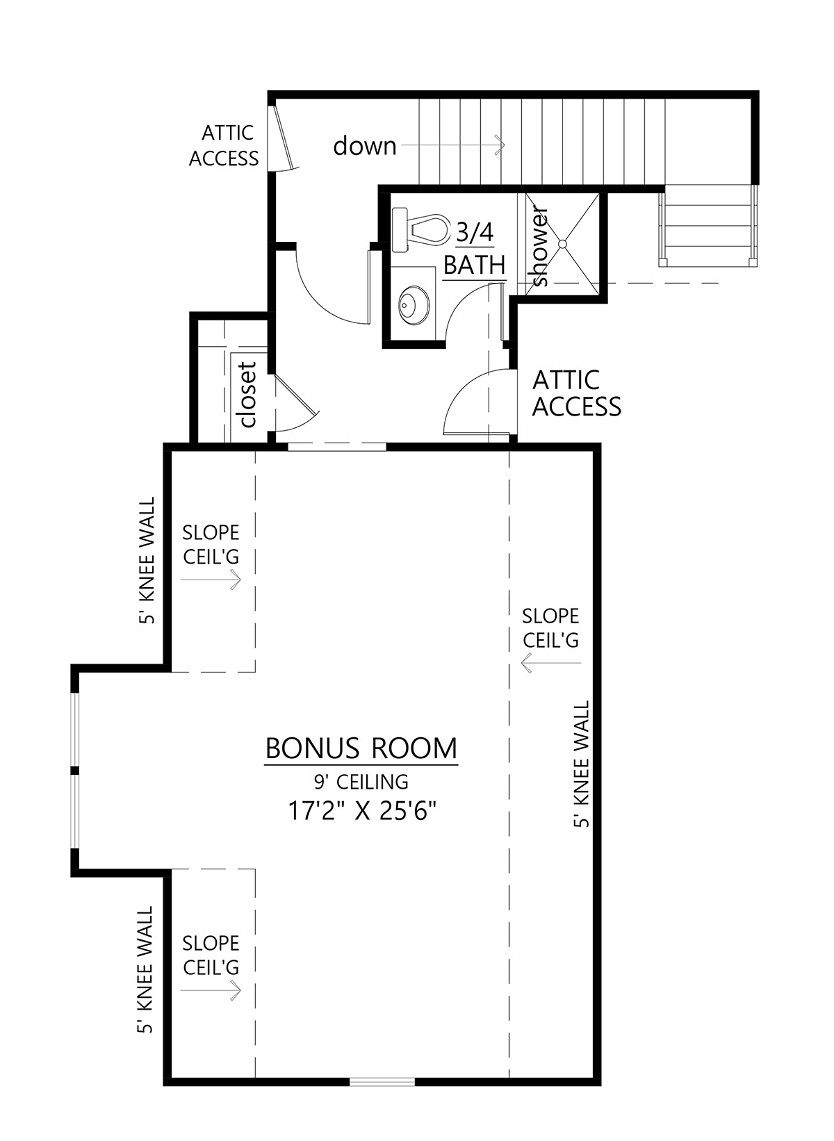 Craftsman Farmhouse Level Two of Plan 41481