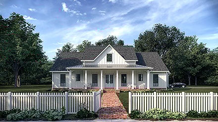 Country Farmhouse New American Style Elevation of Plan 41483