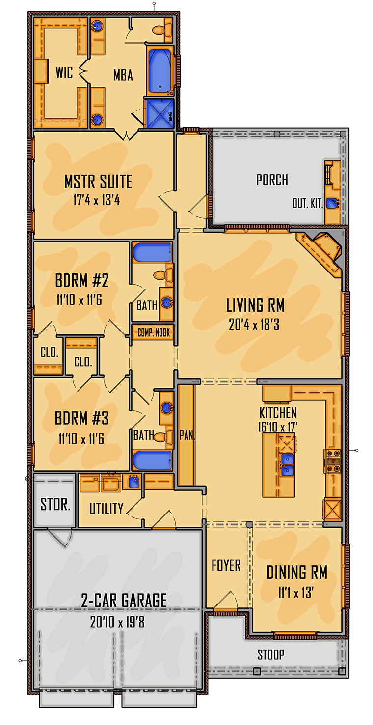 Country European Traditional Level One of Plan 41507