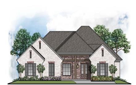 Country European Traditional Elevation of Plan 41511