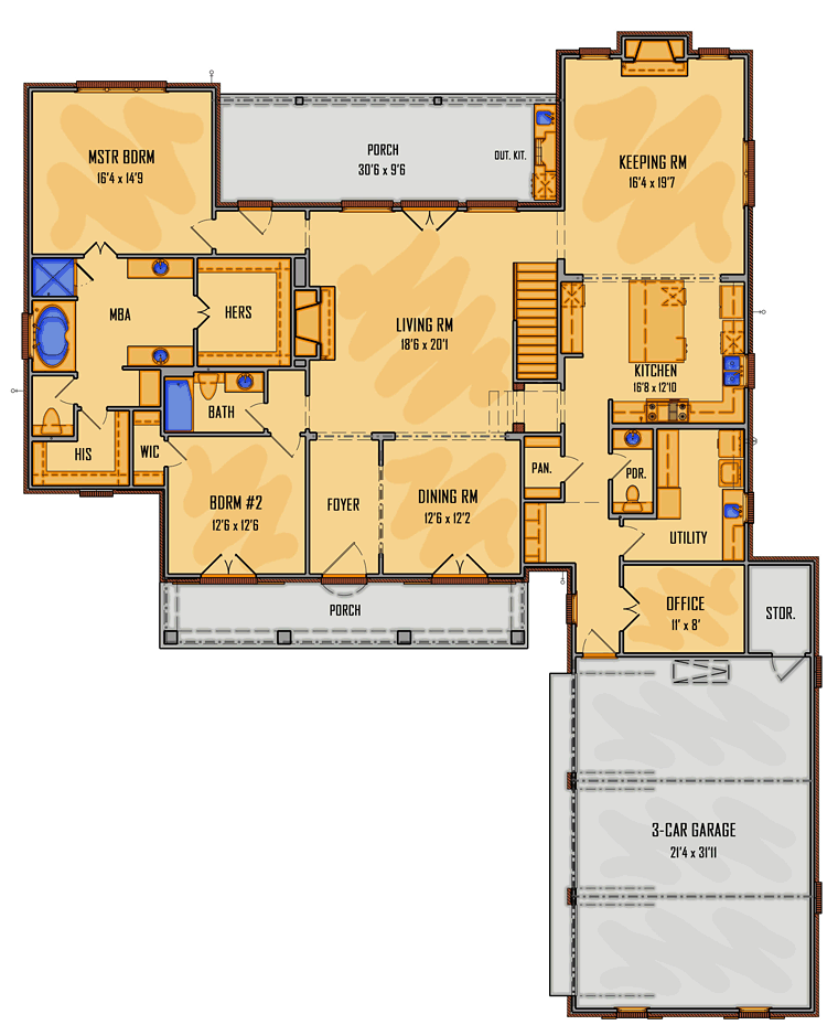 Colonial European Southern Level One of Plan 41513