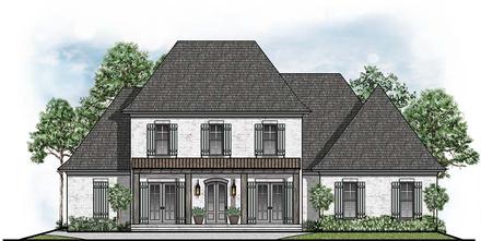 Colonial European Southern Elevation of Plan 41513