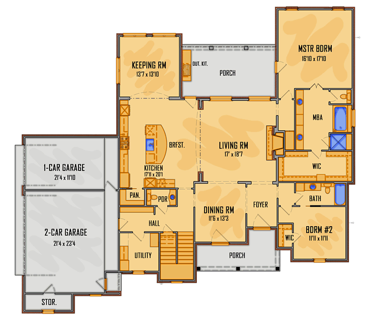 Colonial European Southern Level One of Plan 41514