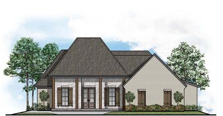 Colonial European Southern Elevation of Plan 41516