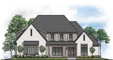 Contemporary Country Southern Elevation of Plan 41528
