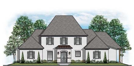 Colonial Country European Elevation of Plan 41532