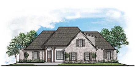 Colonial European Southern Elevation of Plan 41534