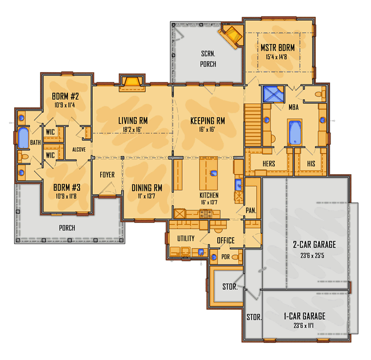 Colonial Contemporary European Level One of Plan 41536