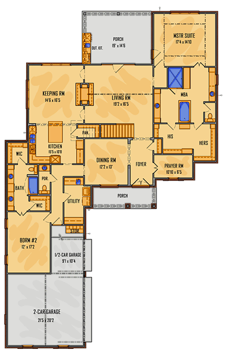 House Plan 41539 First Level Plan