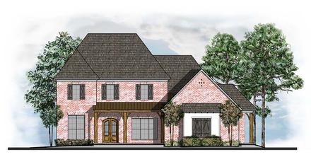 Colonial Country European Southern Traditional Elevation of Plan 41547