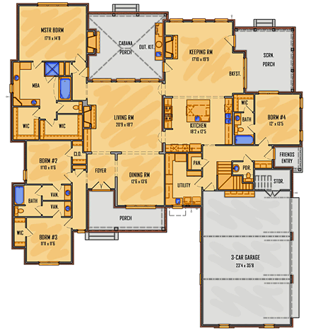 House Plan 41549 First Level Plan