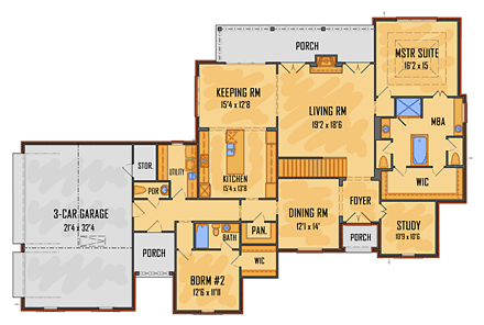 House Plan 41556 First Level Plan