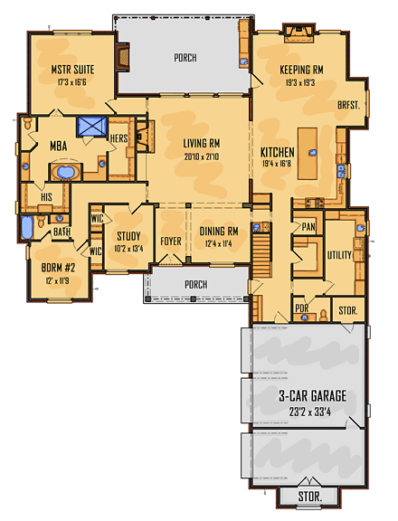 House Plan 41557 First Level Plan