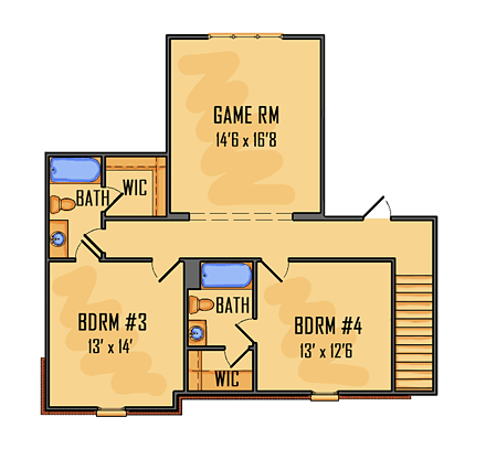 House Plan 41557 Second Level Plan