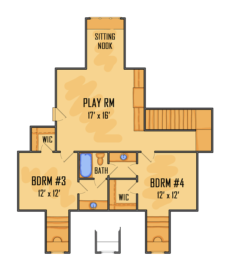 European French Country Southern Level Two of Plan 41563