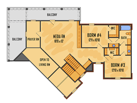 House Plan 41565 Second Level Plan