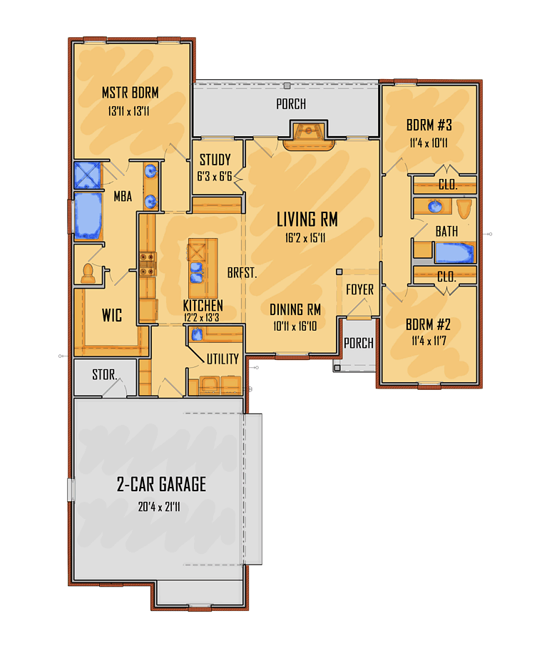 Colonial Country European Southern Traditional Level One of Plan 41568