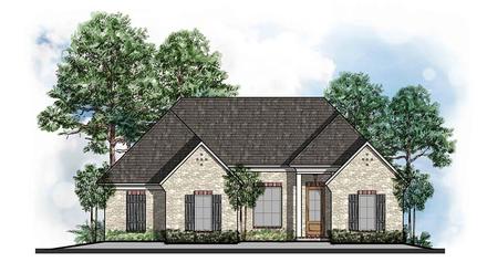 Colonial Country European Southern Traditional Elevation of Plan 41568
